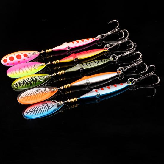 5Pcs 8.5CM/9G Inkfish Spinner Blade Lure with Hook Metal Spinnerbait Rotating Lure Freshwater Crap Bass Pike Walleye Fishing Accessories