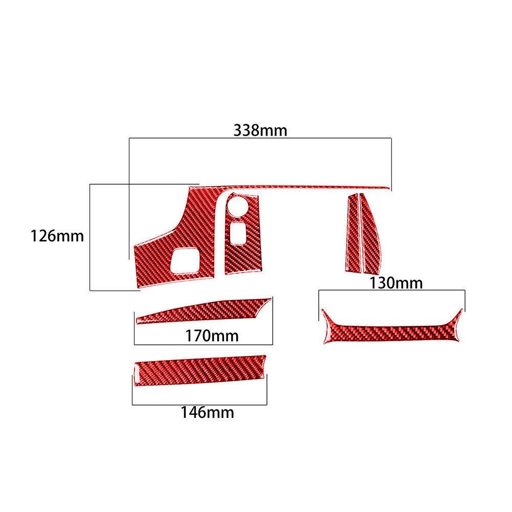 Red Carbon Fiber Center Control Trim Cover For Chevrolet Corvette C7 2014-