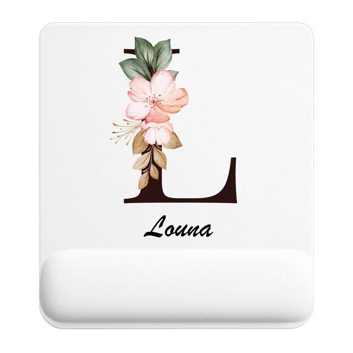 Tapis de souris - PLANETEE - Louna Lettre Fleur - Multicolore - 22 x 18 cm - 3 mm