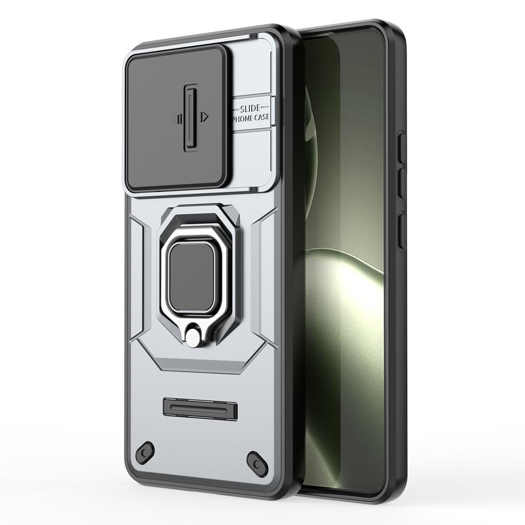 For Xiaomi 14T Case PC+TPU Kickstand Phone Protector with Lens Cover