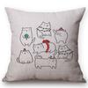 Christmas Decoration Cushion Cover Painting Cats Cute Throw Pillow Case Cotton Linen Home Decor Children'S Room New Year Gift