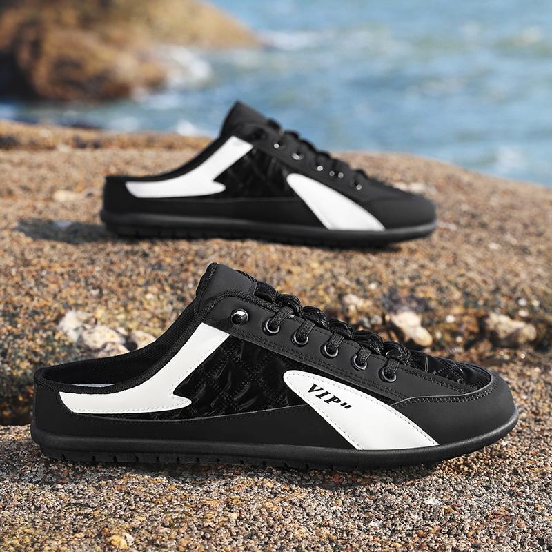 

1 пара сетчатых полутапочек, спортивные сандалии, пляжные тапочки, дышащие, легкие, модные и универсальные, подходят для Y 45 чёрный