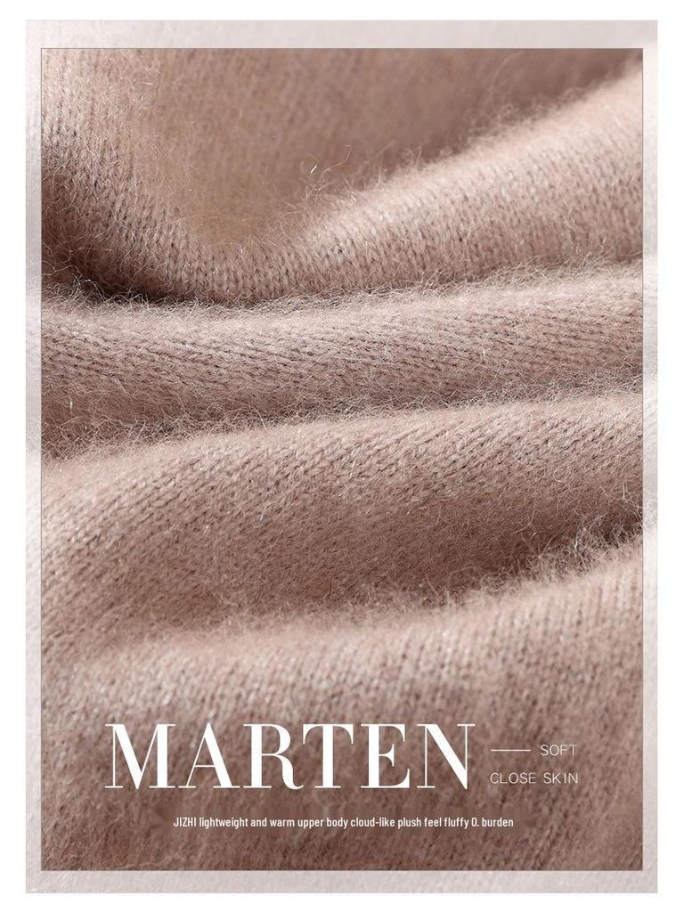 Damen Schlank geschnittener V-Ausschnitt Nerz Kaschmir Pullover, Große Größen, Herbst/Winter Pullover