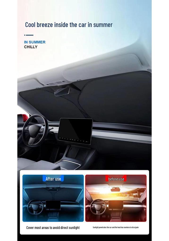 Double Layer Thickened Windshield Sunshade - Seamless Opaque Sun Protection & Heat Insulation for Cars