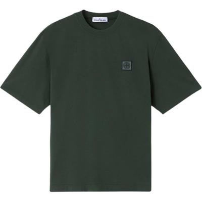 STONE ISLAND Pánské tričko s krátkým rukávem a kulatým výstřihem s logem Tmavě zelená K2S152100025S0115-V005E