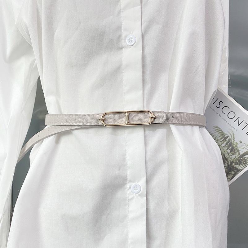 Cinturón Fino de Doble Cara para Mujer - Accesorio Versátil de Verano para Vestidos, Trajes y Camisas