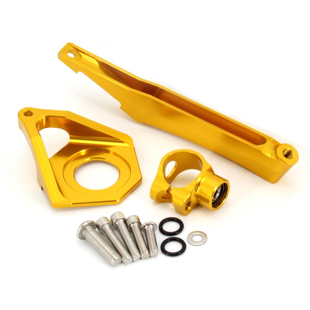 CNC Aluminum Adjustable Motorcycles Steering Stabilize Damper Bracket Mount Kit For YAMAHA YZF600 R6 2003-2005