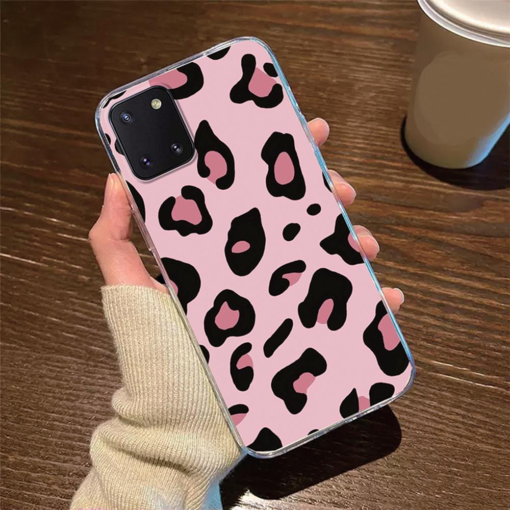 For Samsung Galaxy Note 10 Lite S10 S9 Plus S10e S9+ S10+ Flower Daisy Heart Leopard Phone Case Clear Transparent Couple Cover