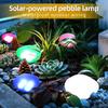 Solar Pebble Faux Stone Lawn Light LED Outdoor Garden Lamp Semi-Flush Mount for Pathways Yard Decor Garden Illumination Lighting