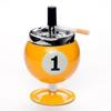 Ash Case Large Windproof Heat Resistant Three Bayonets with Lid Fashion Pool Billiard Ball Design Ashtray Ornament for Bar