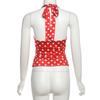 New Polka Dots Halter Neck Tank Tops Women Sexy Low-Neck Vest Slim Fit Off Shoulders Backless Short Tops Street Fashion Sexy Ruched Elegant Outfits
