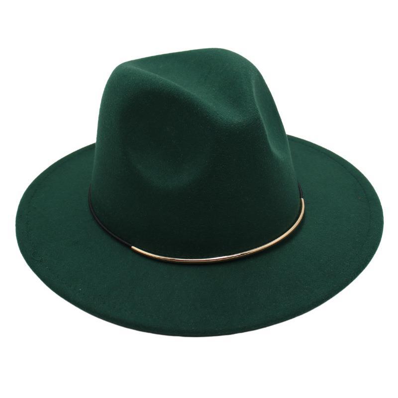 Top Hat Wool Felt Hat Men'S And Women'S Wool Hat Jazz Hat Flat Edge Sun Hat Tide