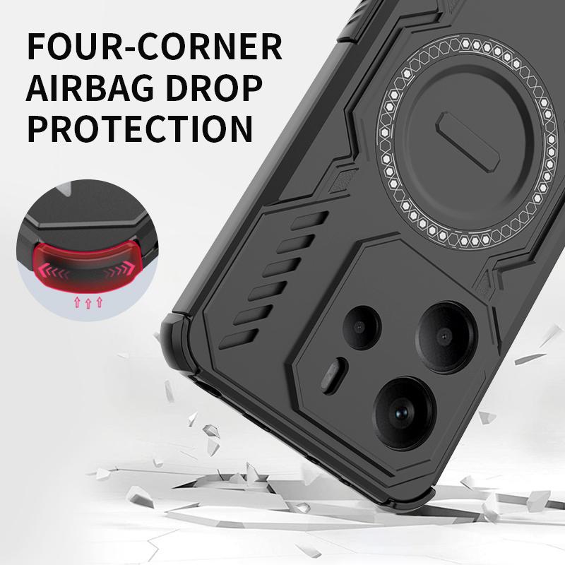 KEYSION Hollow Heat Dissipation Case for Redmi Note 14 4G 5G Silicone+PC Magnetic Cooling Shockproof Phone Cover for Redmi Note 14 5G