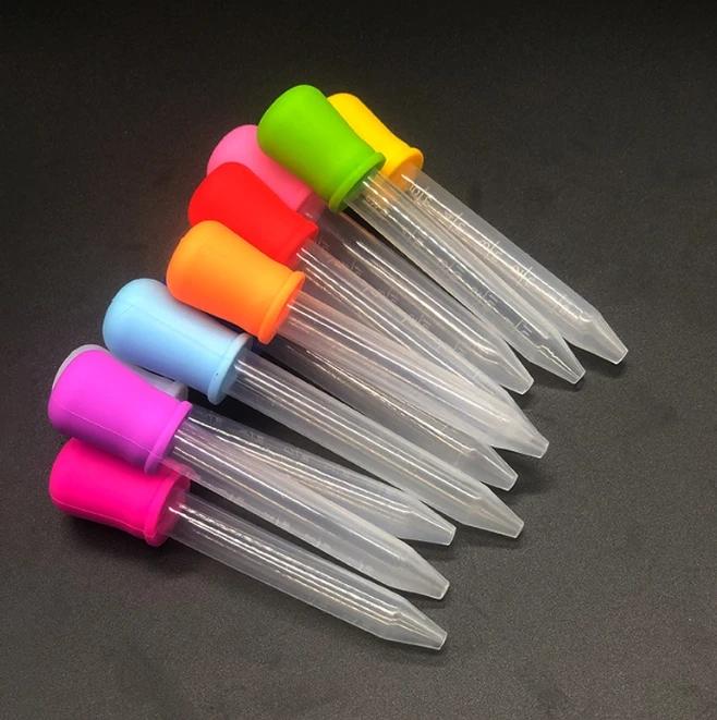 10 sztuk/zestaw 5 ml silikonowa plastikowa pipeta szkolna laboratorium eksperymentalne materiały kroplomierz karmienie lek płynny oko ucho pipeta kroplomierz