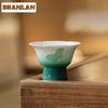 45ml Pile Painting Butterfly High Foot Teacup Luxury Tea Bowl Mug Tea-tasting Meditation Cup Jianzhan Master Cups Teaware Craft