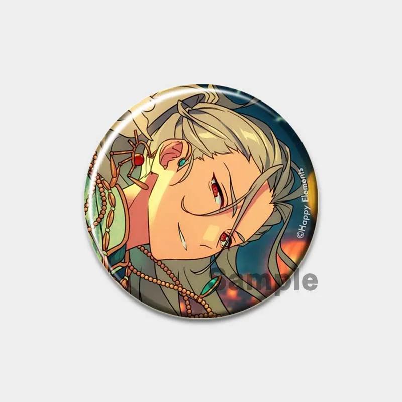 32/44/58mm Ensemble Stars Handgemachte Anstecknadel Rund Cartoon Lustig Einrastbare Broschen für Rucksack-Zubehör Anime Sammlerstück Abzeichen Hutdekoration