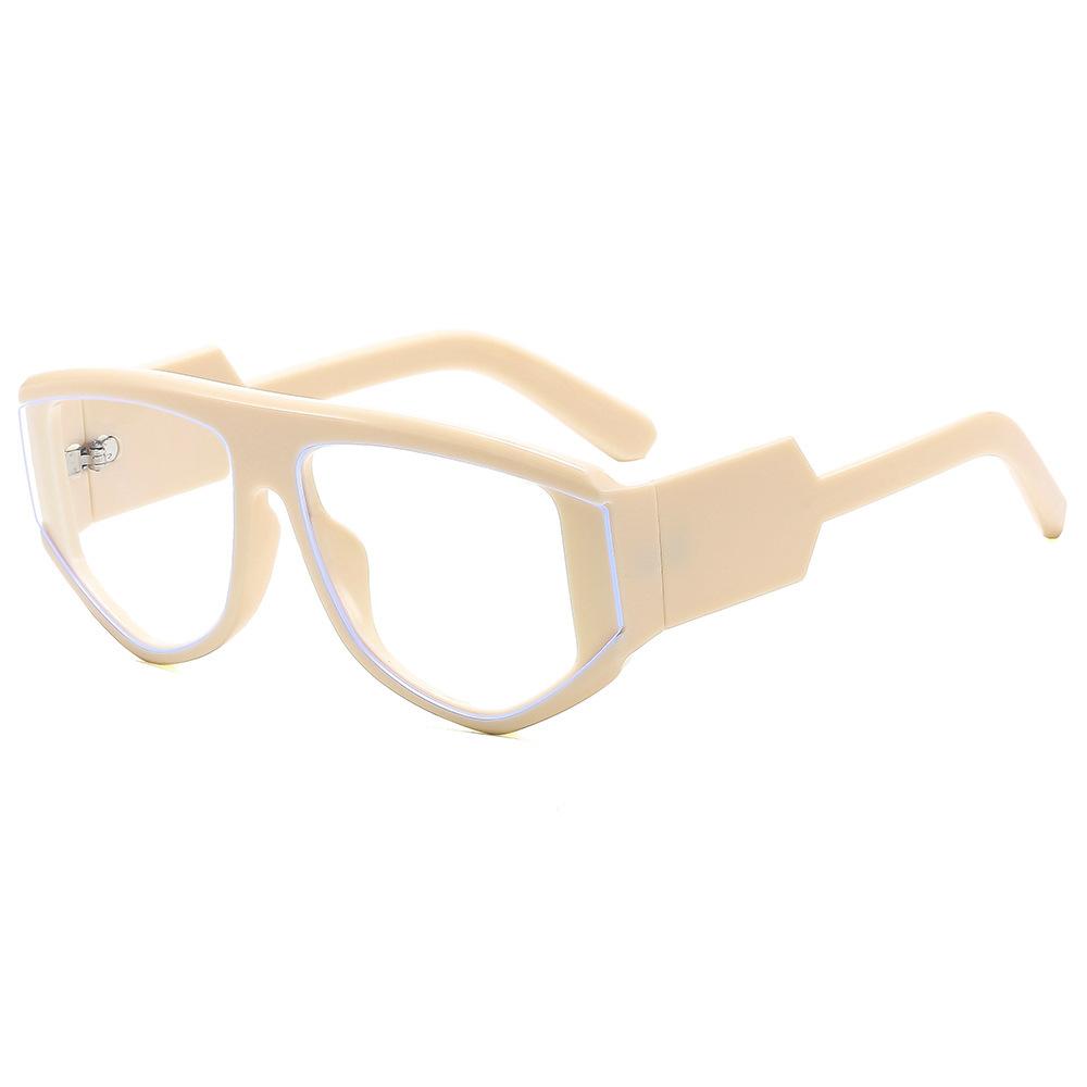 

Large Square Frame Flat Light Anti-Blue Light Fashionable Women S Leisure Trend Personalized Glasses Contrasting Colors anti-blue light