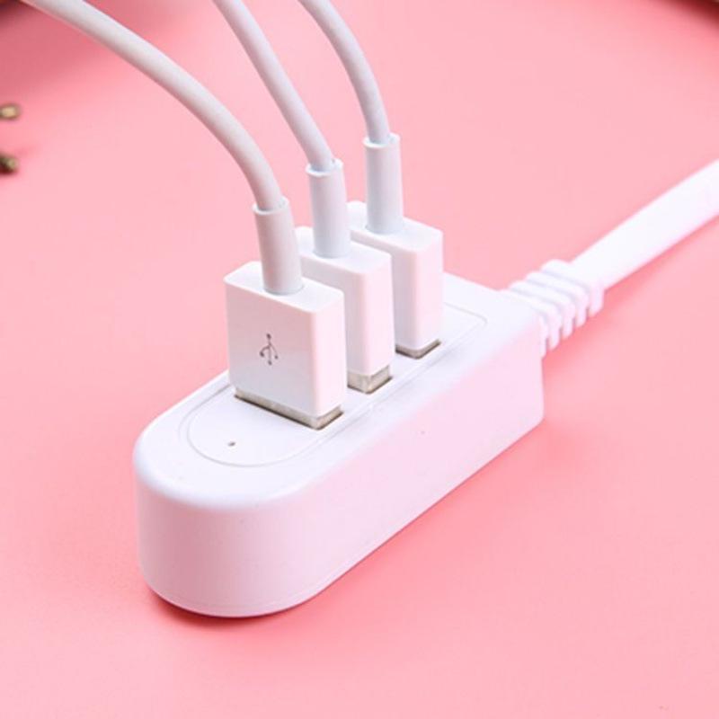 Three-Port USB Charging Hub with Extension Cord for Mobile Phones