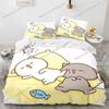Lovely Peach Cat Cute Bedding Set Cartoon Anime Adult Kid Bedroom Soft Duvet Cover 3D Print Vibrant Kawaii Anime Cozy Set