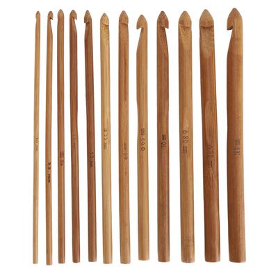 12Pcs Crochet Hooks Set 3‑10mm Ergonomic Bambusoideae Handle Large Crocheting Hook Knitting Needles