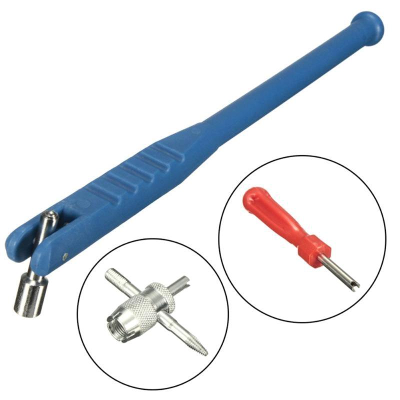 4 in 1 Tire Valve Stem Core Remover Repairing Tool Kit Universal Car Motorcycle Tyre Valve Installation Removal Tools