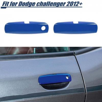 2 PIÈCES Décoration de Poignée de Porte Extérieure Garniture Cache Lunette Pour Dodge Challenger 2012+ Bleu