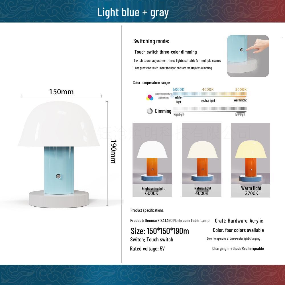 Denmark Setago Table Lamp: Touch-Dimming Portable Bedside Light, Nordic Retro Style