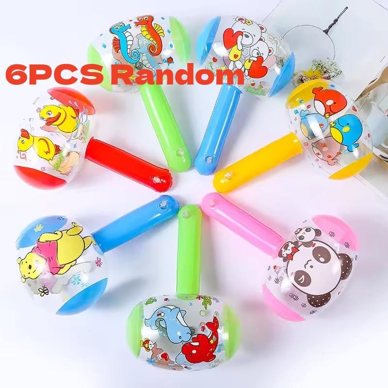 3pcs Cartoon Animal 3D Inflatable Hammer with Bell Summer Beach Children's Birthday Party Toy Pinata Fillers Goodie Bag
