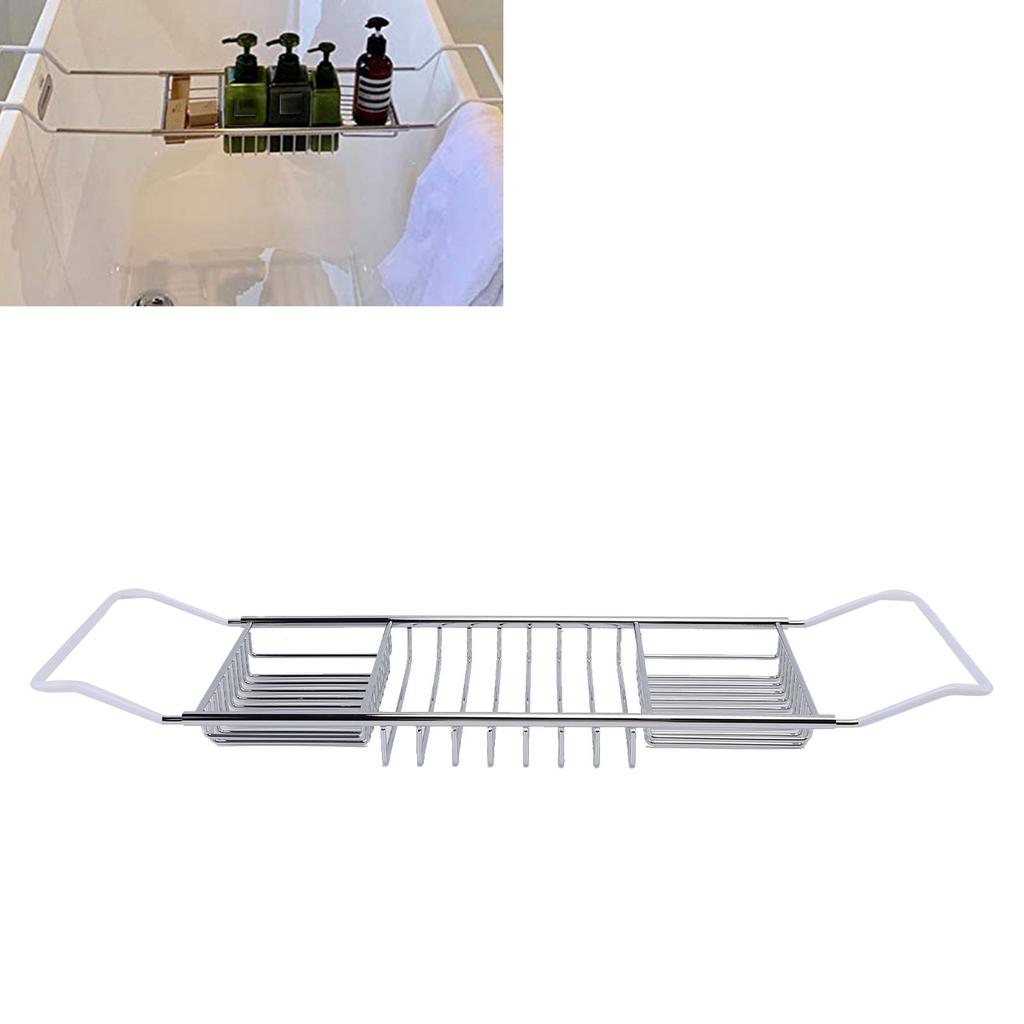 Taca do wanny ze stali nierdzewnej, rozszerzalna taca do wanny prysznicowej, luksusowe akcesoria łazienkowe