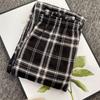 Teplé plyšové kalhoty Tlustý kostkovaný Dámské Zimní Ležérní Volné široké kalhoty Korejské Streetwear Rovné kalhoty