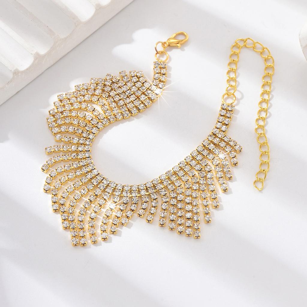 1PC Women's Fashion Trendy Tassel Foot Chain Zircon Accessories Suitable for Date, Party, Festival Gifts