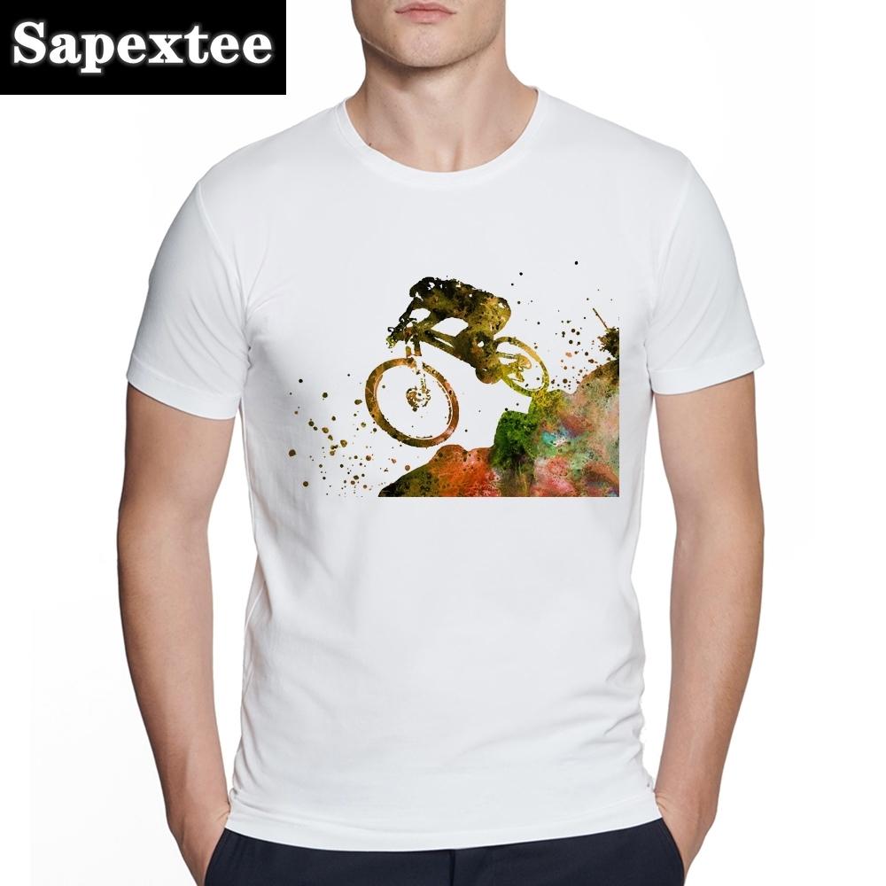 Bicycles MTB Print T Shirt Summer Men T-shirt Downhill Biking Print Casual Heartbeat Stimulation Exercise Male Harajuku Tshirt