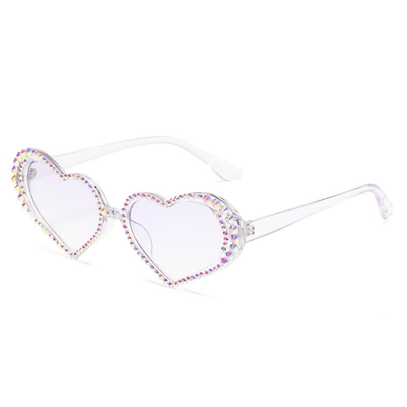 Protective Glasses New Water Diamond Sunglasses Candy Color Design Female Eyeglasses For Women Punk Large Frame Shades