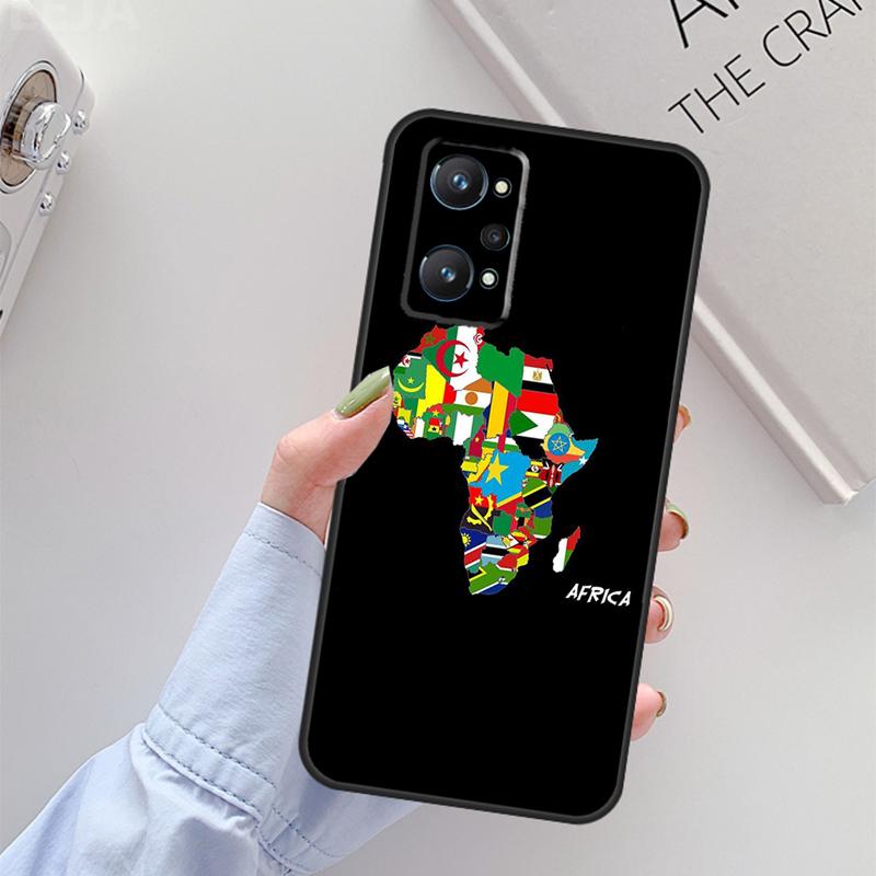 

Africa Map Geogra For Realme C61 C75 C55 C51 C21Y C25S C67 C53 13 12 10 11 14 Pro Plus GT 6T 6 5 GT7 Pro Case Realme C31