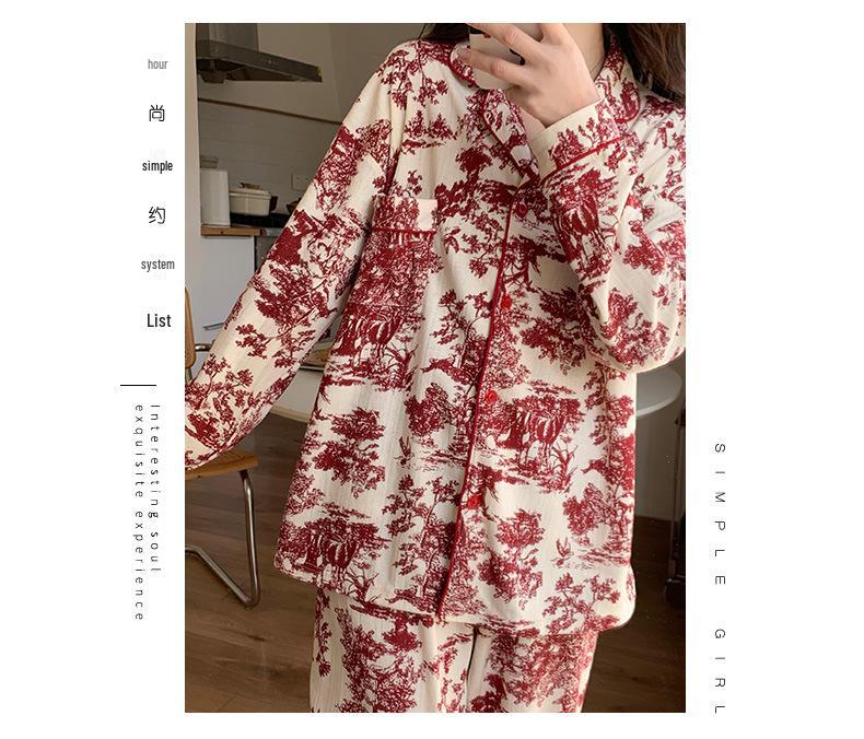 Women's French-Style Bunny Pajamas: Long-Sleeve, Spring/Autumn, Casual & High-End Home Suit