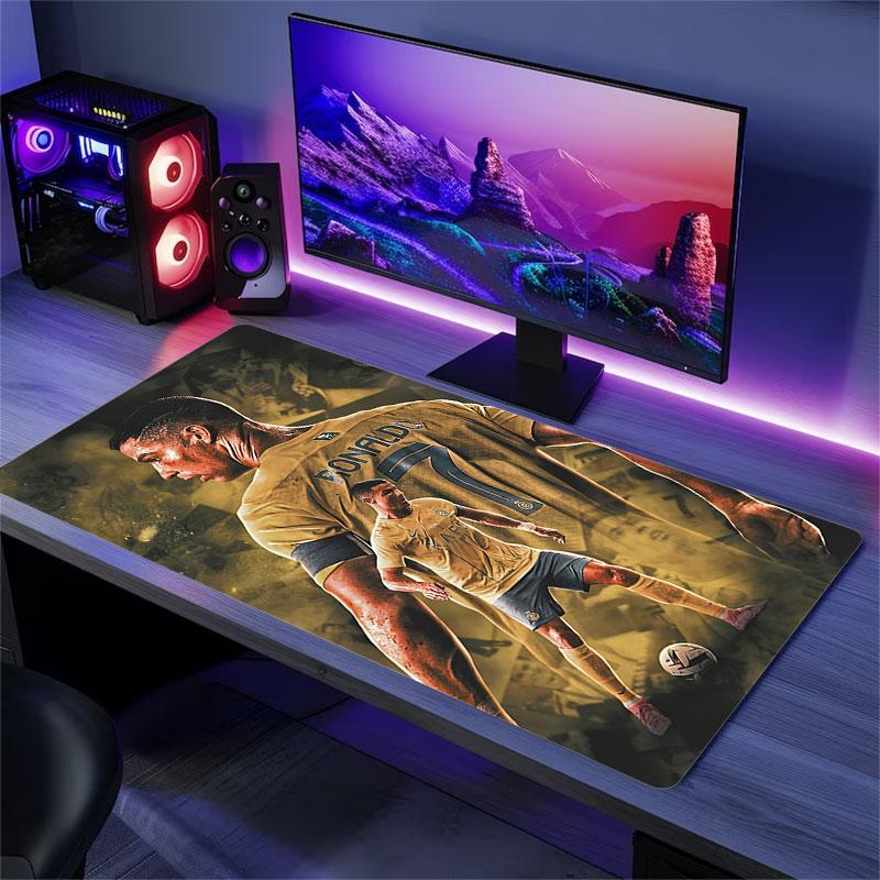 Ronald Mauspads, Große Gaming-Schreibtischmatte, Rutschfestes XXL-Mauspad für Laptop & Tablet, Mini-PC-Spielmatte mit genähten Kanten