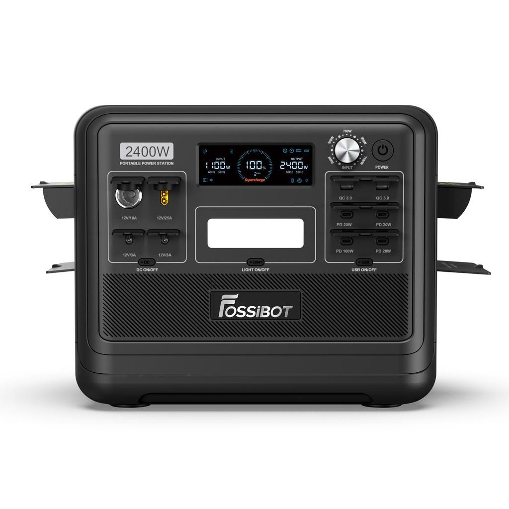 FOSSiBOT F2400 Portable Power Station - 2400W Output - 2048Wh LiFePO4 Battery - 13 Output Ports - 1.5-2 Hours Fast Charging