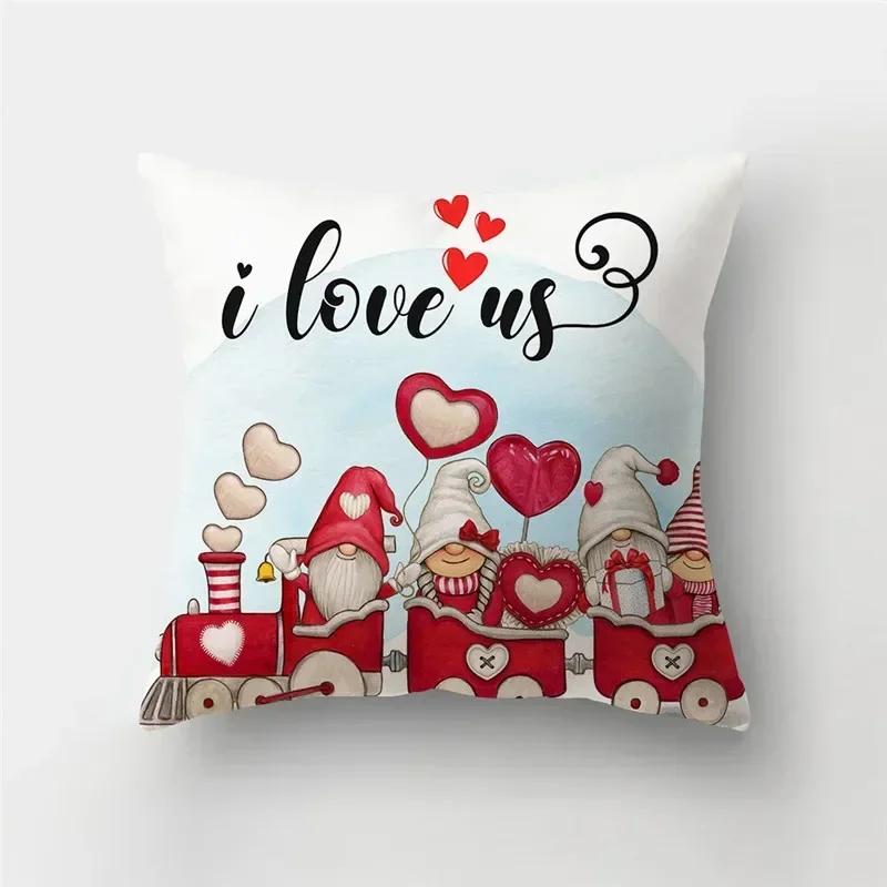 45*45cm Red Pink Heart Pillowcase Home Decor Seat Living Room Sofa Pillowcase Valentines Day Love Cushion Cover