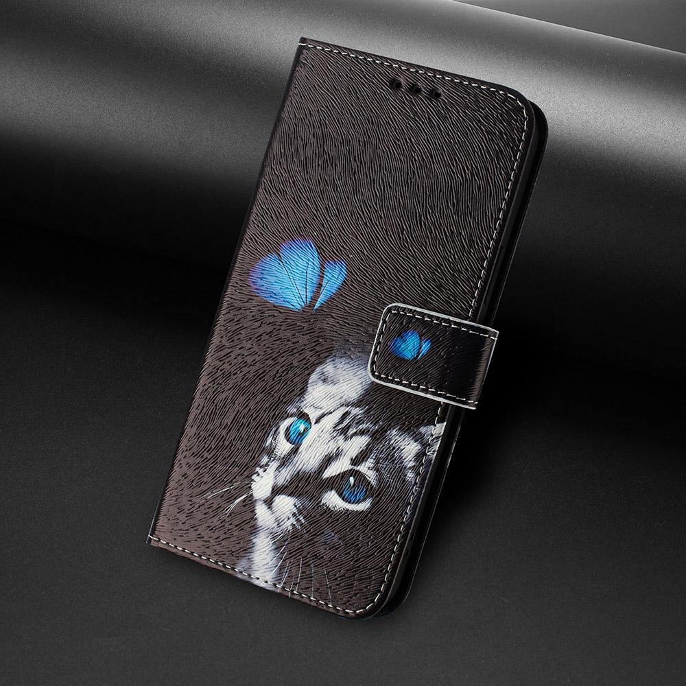 Coloured Drawing Wallet Case for Samsung Galaxy S26 Pro S25 FE Ultra Plus A36 A37 A55 A56 A57 Stand Card Slots Flip Phone Cover