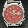 AUTOMATIC VINTAGE REFURBISHED SEIKO 5 JAPAN MENS RED COLOR DIAL WATCH a440409-4 Sk-a440409