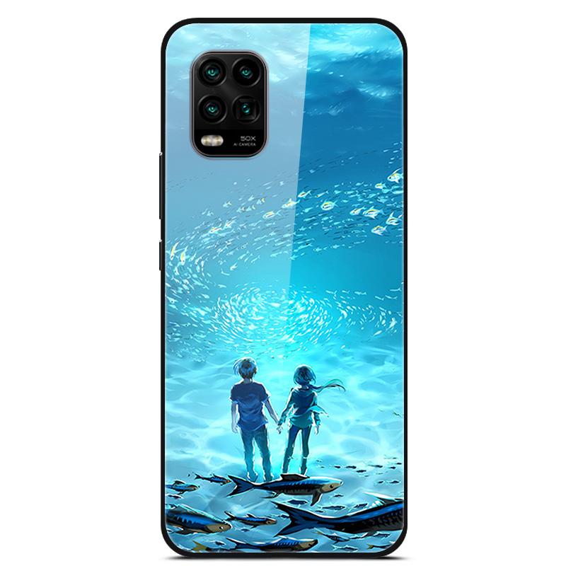 For Xiaomi Mi 10 Lite 5G Case Tempered Glass Hard Back Cover For Xiaomi Mi 10 10T Lite Pro Case Fundas For Xiaomi Mi10 Lite Capa