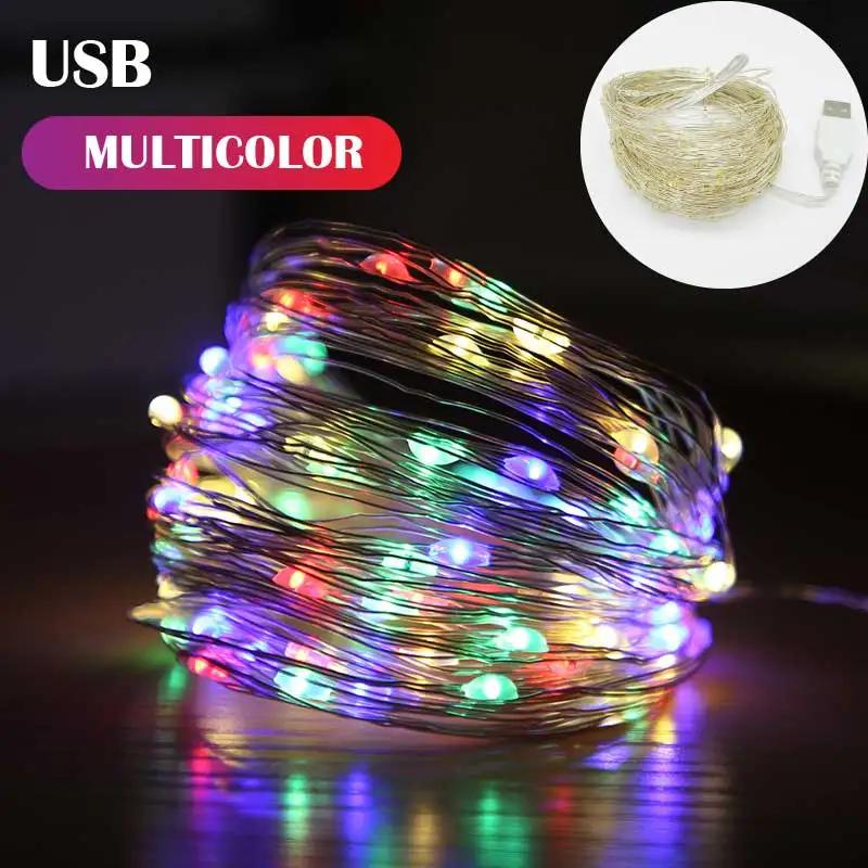 5M/10M USB Fairy Light New Year LED Christmas Light Waterproof Copper Wire String Light for Wedding Garland Party Curtain Light