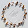 Maillard Natural Boutique Tiger's Eye Stone Imitation Tahitian Pearl Various Wearing Methods Sweater Chain Collarbone Chain Necklace