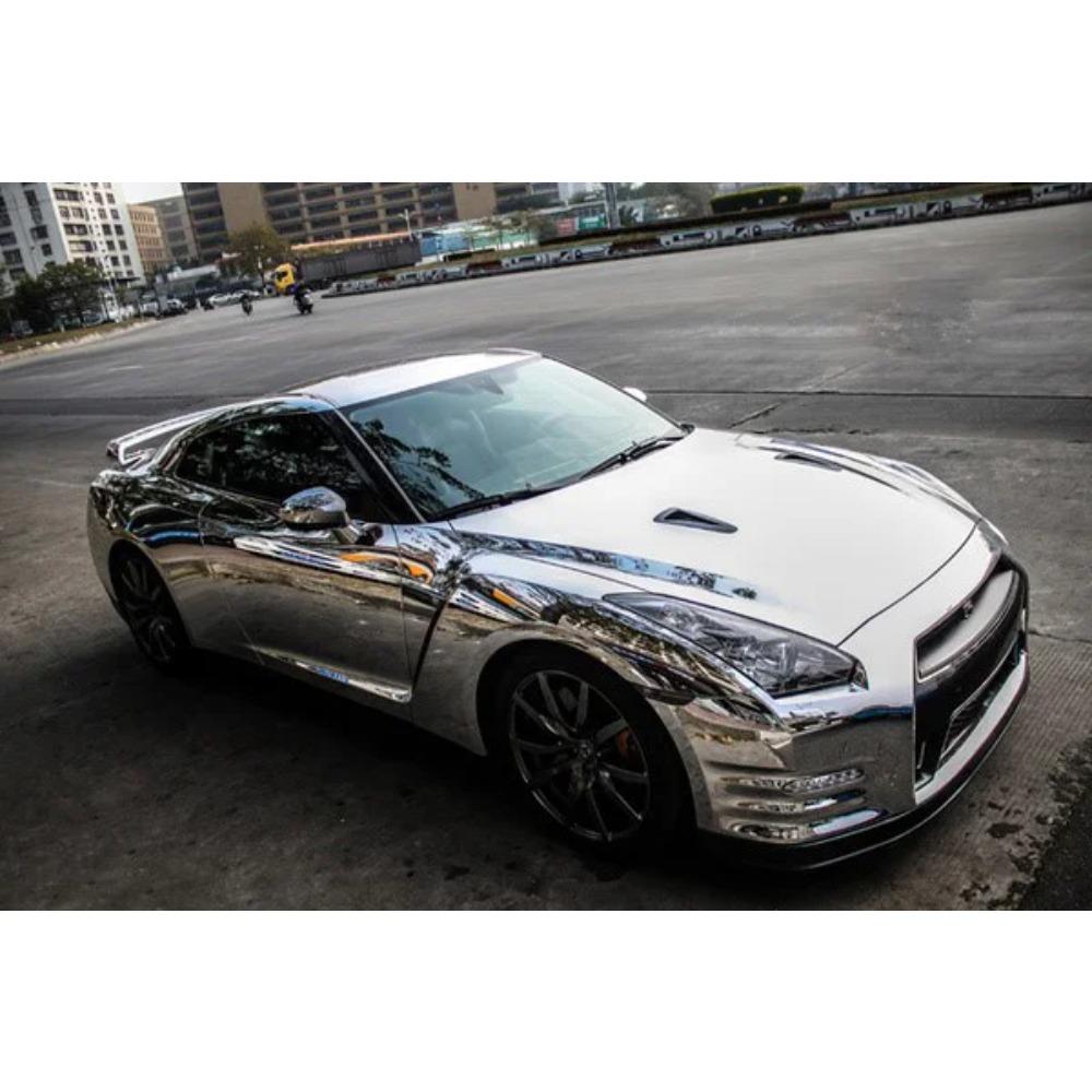 Stretchable Silver Chrome Vinyl Film Wrapping Foil Car Wrap Stickers Motorcycle Tuning Auto Accessories Chrome Mirror Film