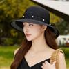 Summer Elegant Organza Fisherman Hat For Women Wide Brim Pearl Bow Sun Hat Mom's UV Protection Beach Hat 2026 New