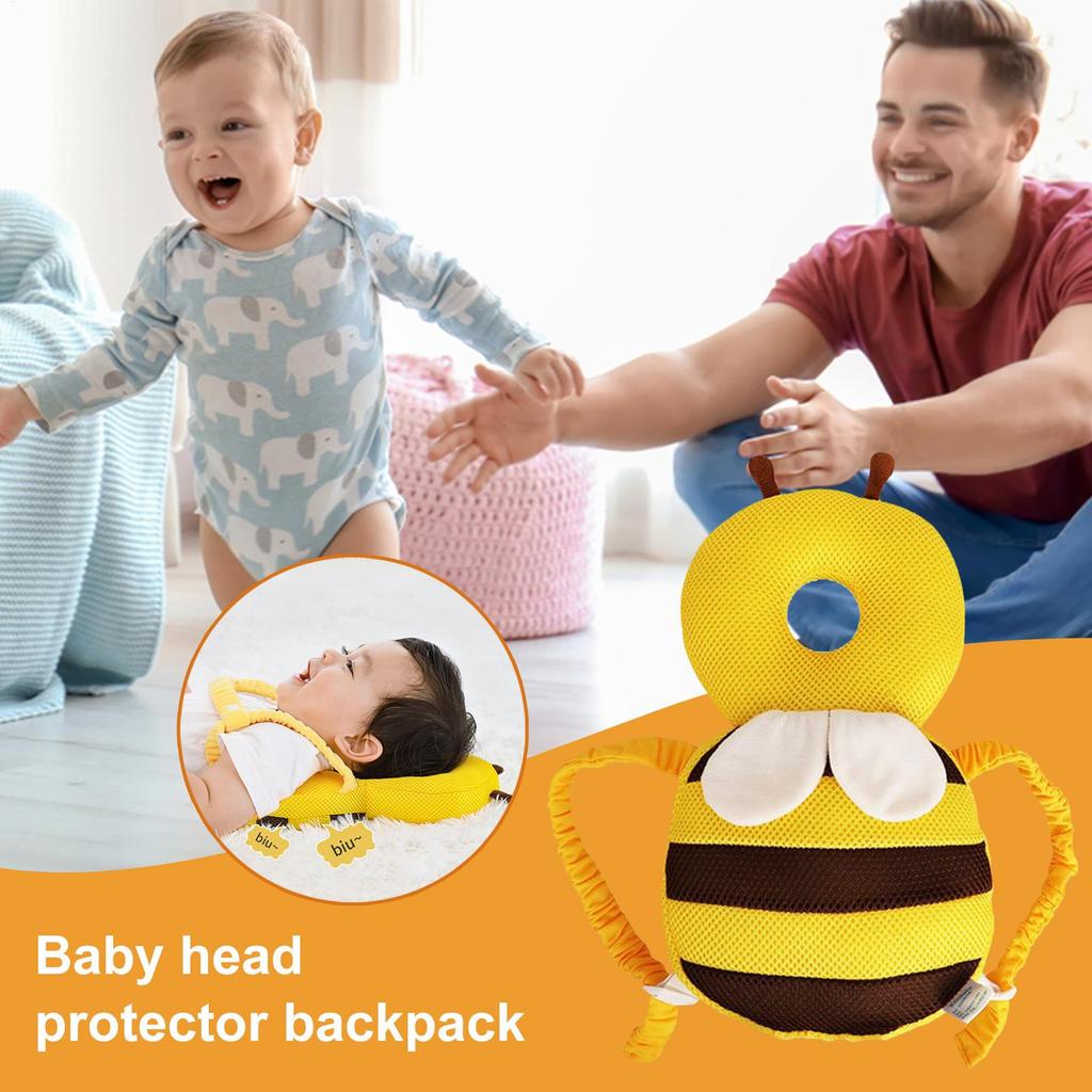 Baby Walking Head Protector Bee Shape Toddler Head Protection Backpack Baby Walking Learning Safety Cushion For Newborns