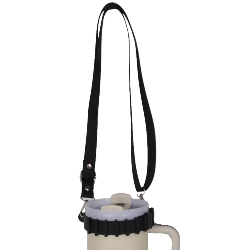 Water Bottle Handle Silicone Sling Holder with Shoulder Strap Fit Most Bottles Universal Bottle Lanyard Adjustable Strap