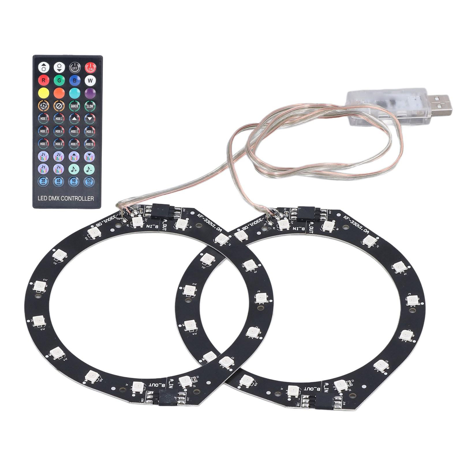 

RGB LED Light Ring Bluetooth Sync Music 400 Effects 8 Colors LED Tape Lights with App Control for