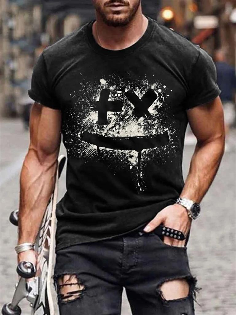 Herren T-Shirt Retro 3D Print Kurzarm Sommer Tops T-Shirt Casual Fashion Street T-Shirt Vintage Herren Kleidung