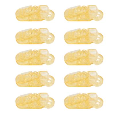 10 Stück Transparent Gelbes Hörgeräte-Lanyard-Clip Kunststoff-Ersatzclip für Hörverstärker-Halter